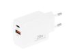 Ładowarka GaN 20W USB-C PD + USB-A (biała)
