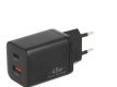 Ładowarka GaN 45W USB-C PD + USB-A (czarna)