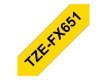 BROTHER TZEFX651 Taśma Brother 24mm BLACK ON YELLOW FLEXIBLE ID