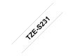 BROTHER TZeS231 Taśma Brother 12mm BLACK ON WHITE ADHESIVE TAPE