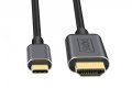 Kabel adapter HDMI 4K 30Hz na USB Typ C 3.1 metalowa obudowa HQ czarny 1.8m