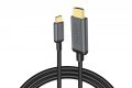 Kabel adapter HDMI 4K 30Hz na USB Typ C 3.1 metalowa obudowa HQ czarny 1.8m