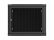 Szafa instalacyjna rack wisząca 19 cali 9U 600x600 czarna drzwi perforownae ( flat pack)