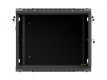 Szafa instalacyjna rack wisząca 19 cali 9U 600x600 czarna drzwi perforownae ( flat pack)