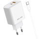 Ładowarka sieciowa 45W USB-A/USB-C z kablem GaN PD biała
