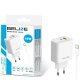 Ładowarka sieciowa 45W USB-A/USB-C z kablem GaN PD biała